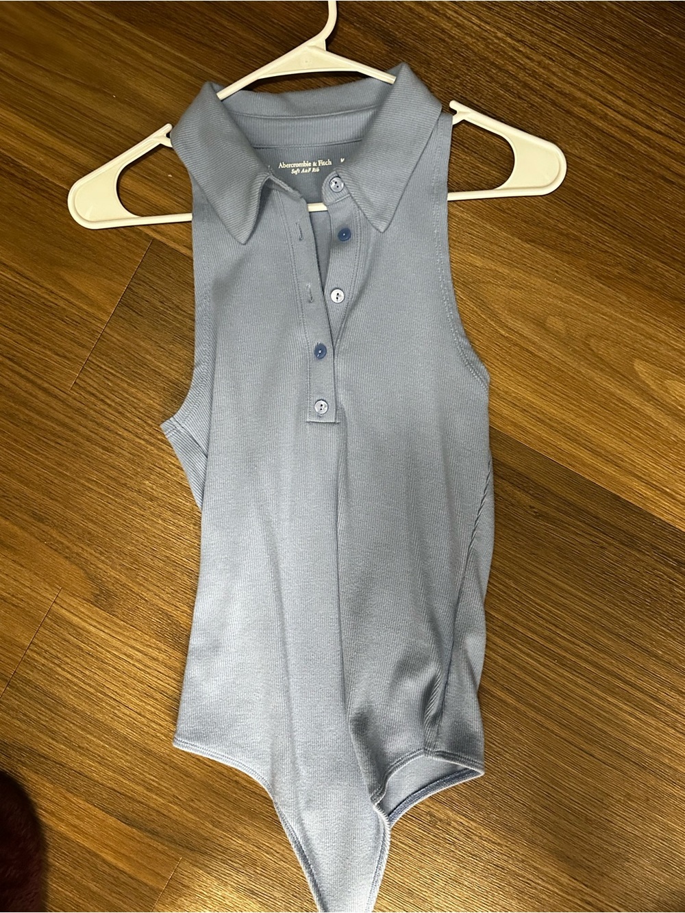Abercrombie & Fitch Pale Blue Sleeveless Polo Bodysuit